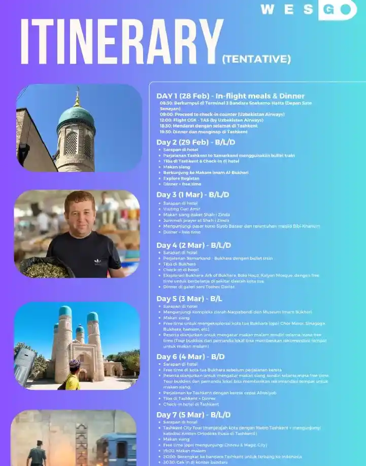 itinerary ke uzbekistan