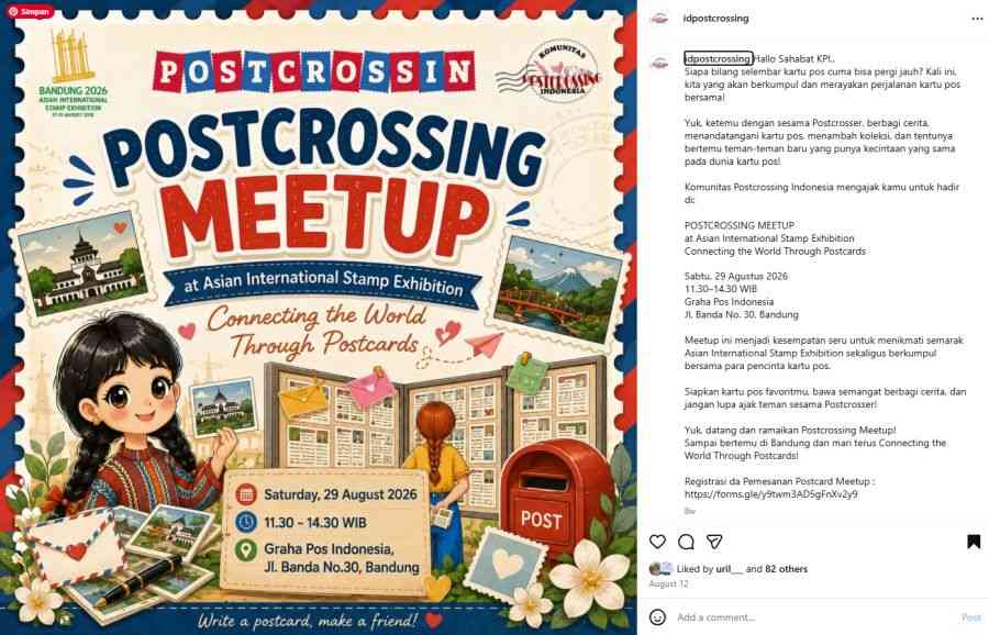 Komunitas Postcrossing Indonesia, Komunitas Saling Berkirim Kartu Pos